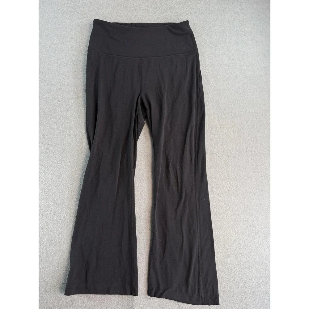 Lululemon Pants Womens 10 Black High Rise Flare Yoga Athletic Stretch LW5FC